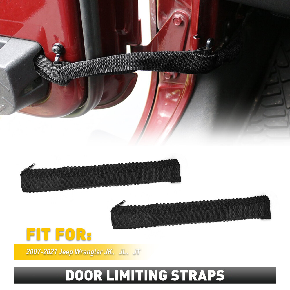 NEW 2X BLACK DOOR LIMITING CHECK STRAP FIRM FOR 2007-2021 JEEP WRANGLER JK JL JT
