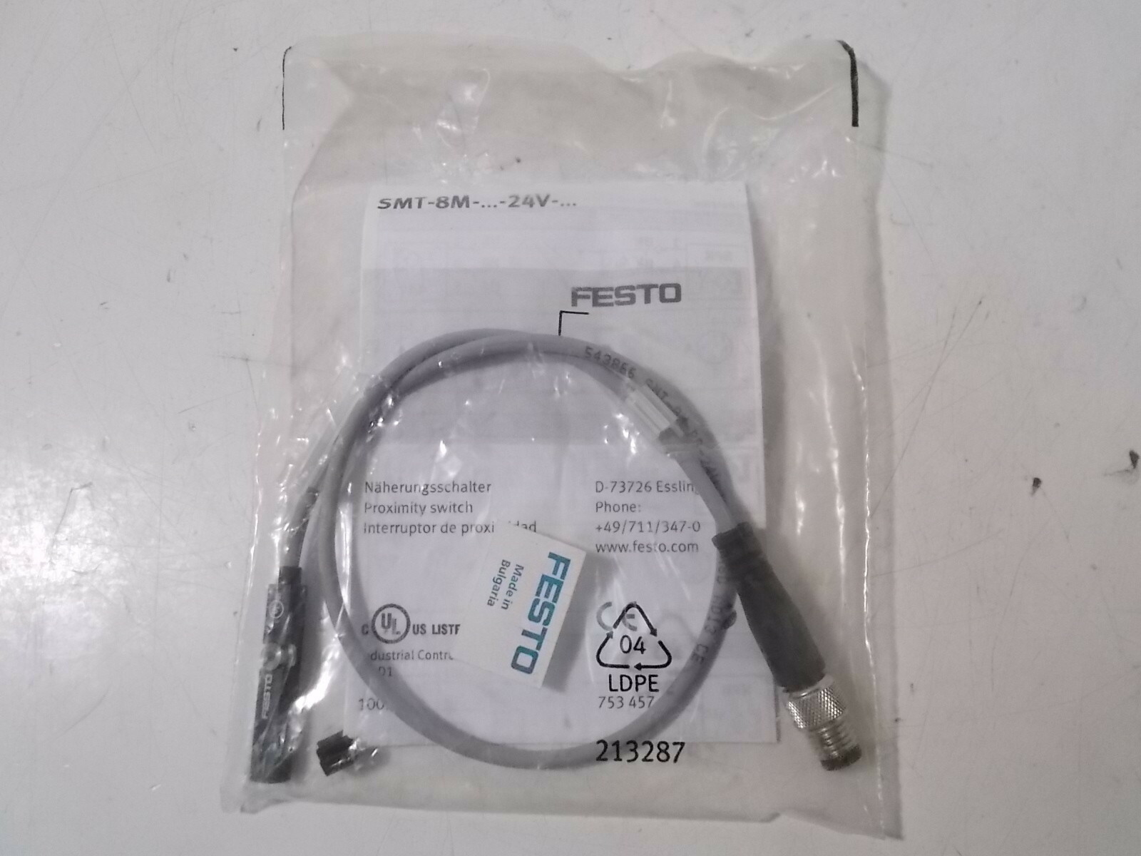 NIB Festo SMT-8M-PS-24V-K-0 Proximity Switch PN: 213287