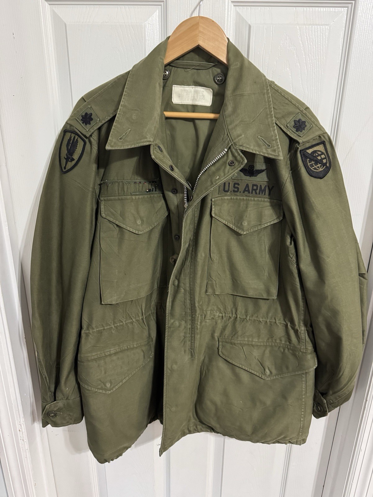 U S Army Vintage Military Field Jacket Size Medium 1st Aviation Brigade Patch