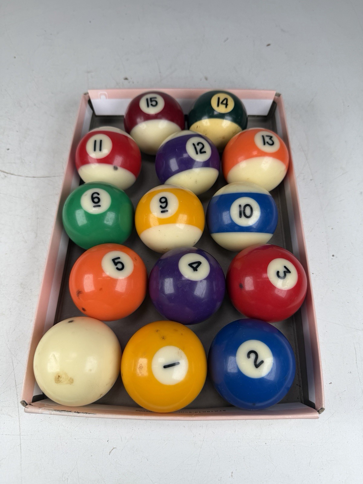 Vintage Billiard Pool Balls Set Incomplete Missing 7 & 8 Ball Plus Cue Ball