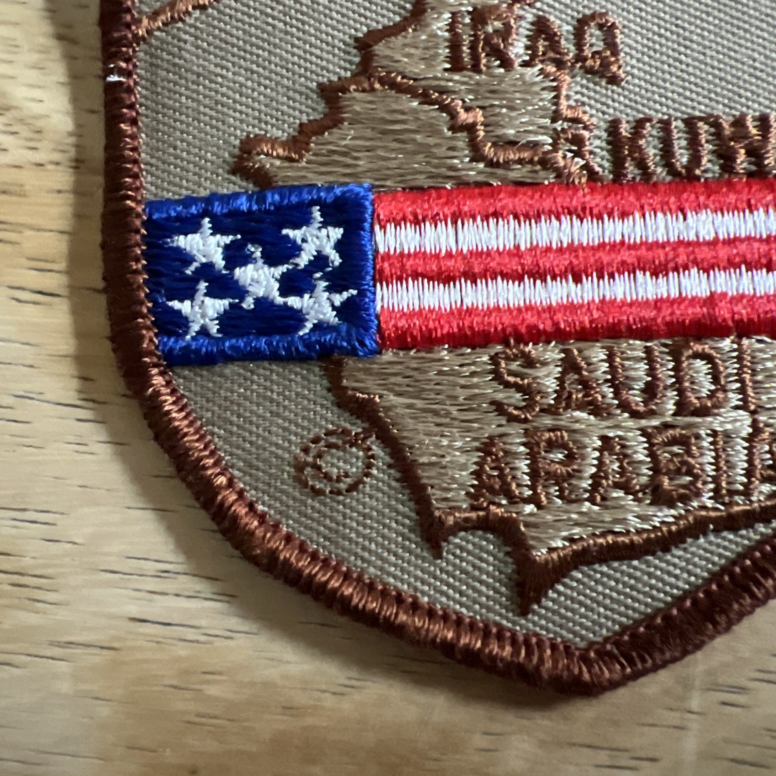Large Operation Desert Shield Patch US Flag & Theater Map Iraq Kuwait Saudi