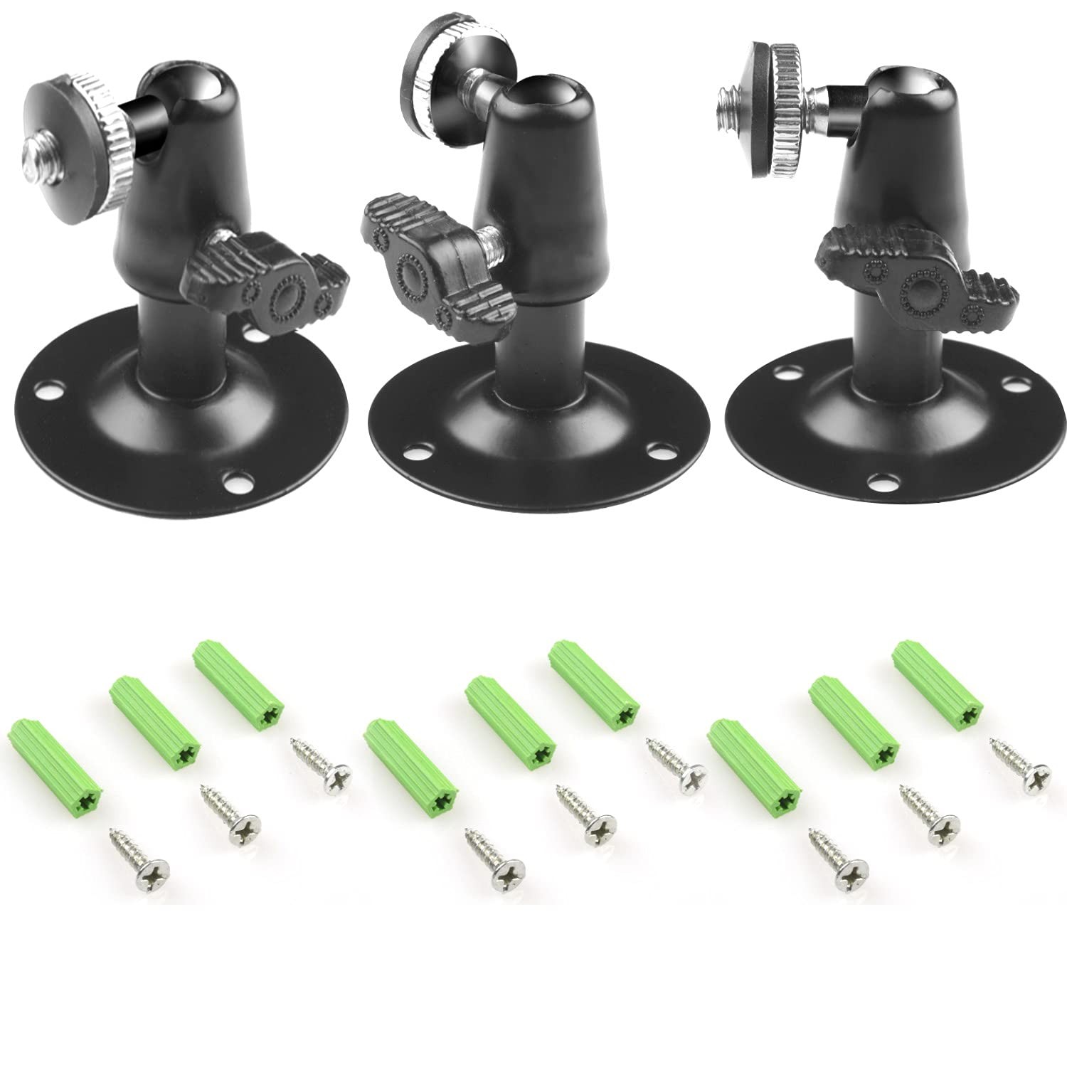 Camera Bracket Mount 3 Pcs Security Wall 363.75 cubic centimeters, Black