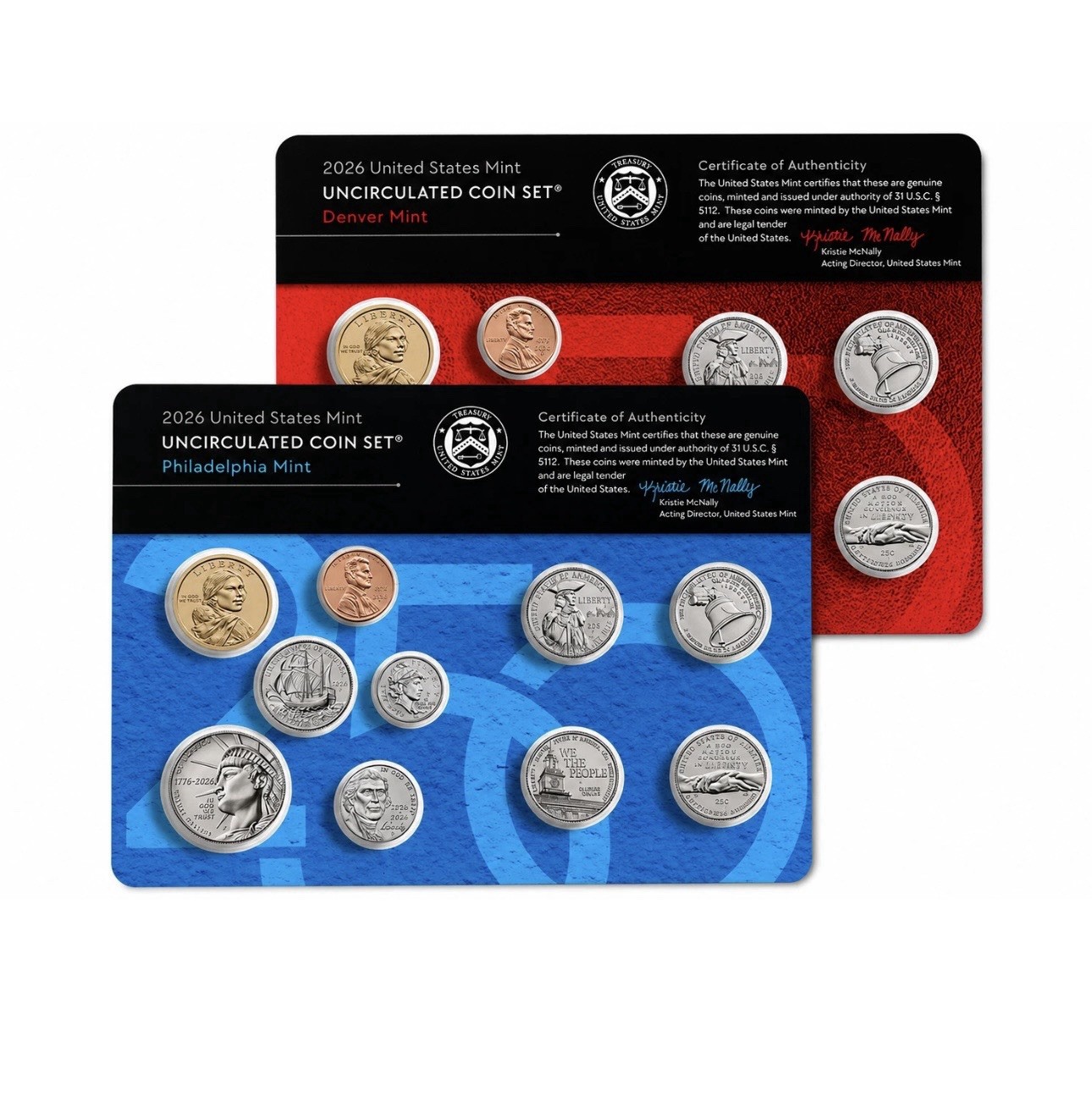 2026 US Mint Uncirculated P & D Set - 20 Coins - Includes 2026 Pennies