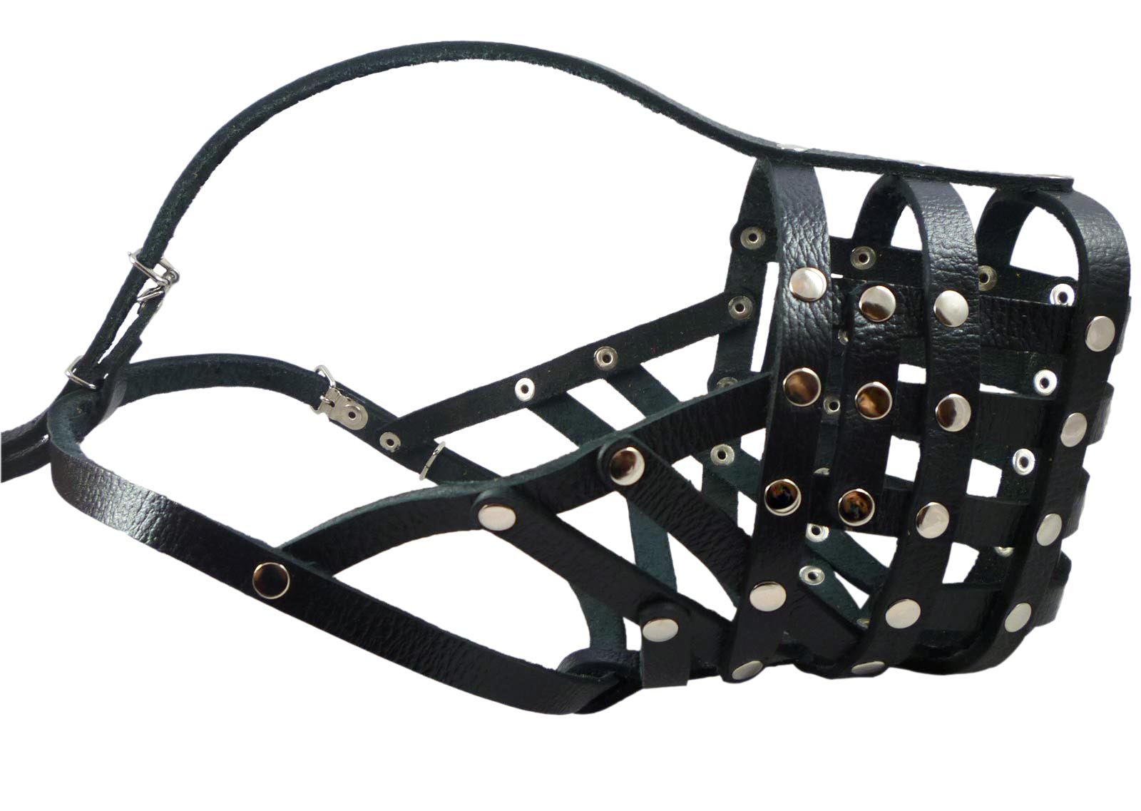 Secure Basket Real Leather Dog Muzzle 15.5"- 4.5" snout BullMastiff Great Dane