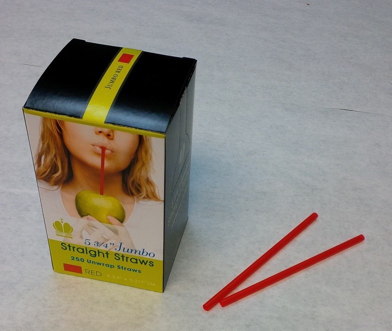 250 piece 5.75" RED Plastic Jumbo Size DRINKING STRAWS Cocktail Margarita Soda
