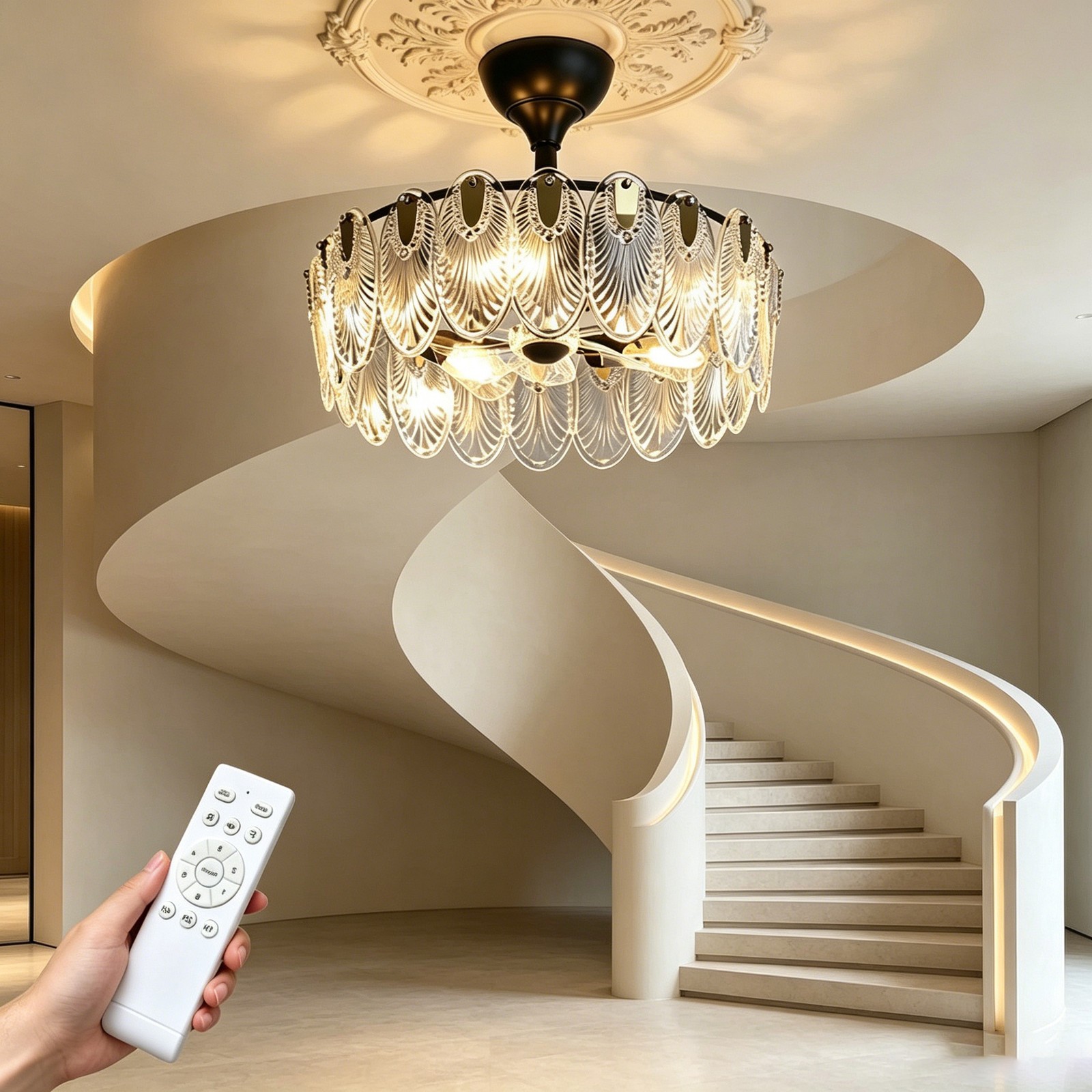 Adjustable Brightness Crystal with Remote Modern Decor Lamp for Conservatory