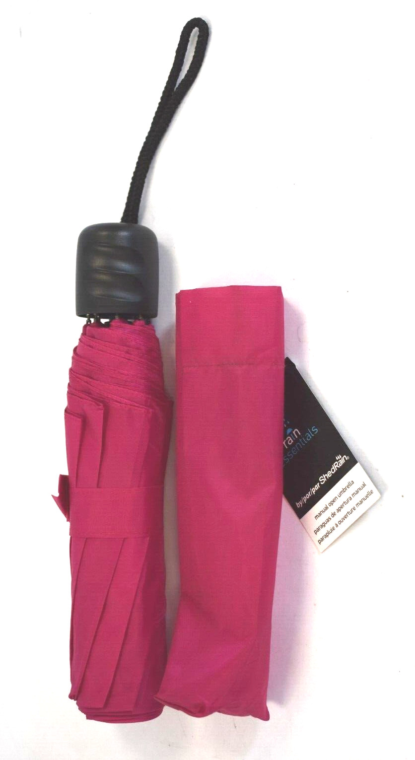 ShedRain Umbrella Rain Essentials Manual Compact Hot Pink One Size 42"