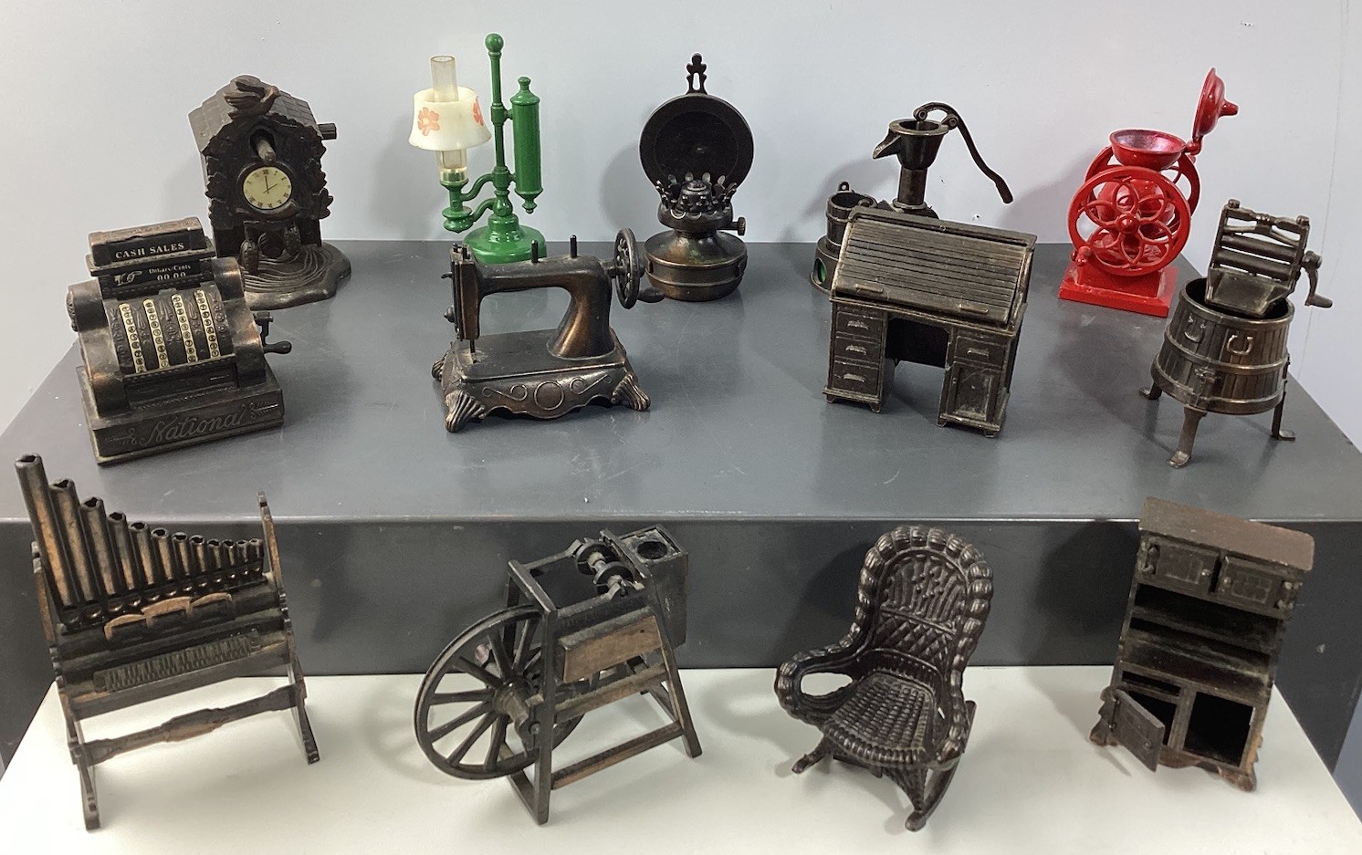 Vintage Die Cast Pencil Sharpener Lot of 13 Collectible Miniatures Hong Kong