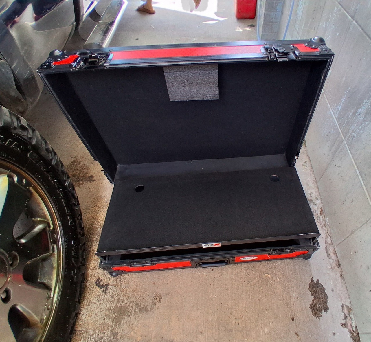 ProX Red/Black DJ Controller Flight Case Lockable Foam Padded w/ Carry Handle