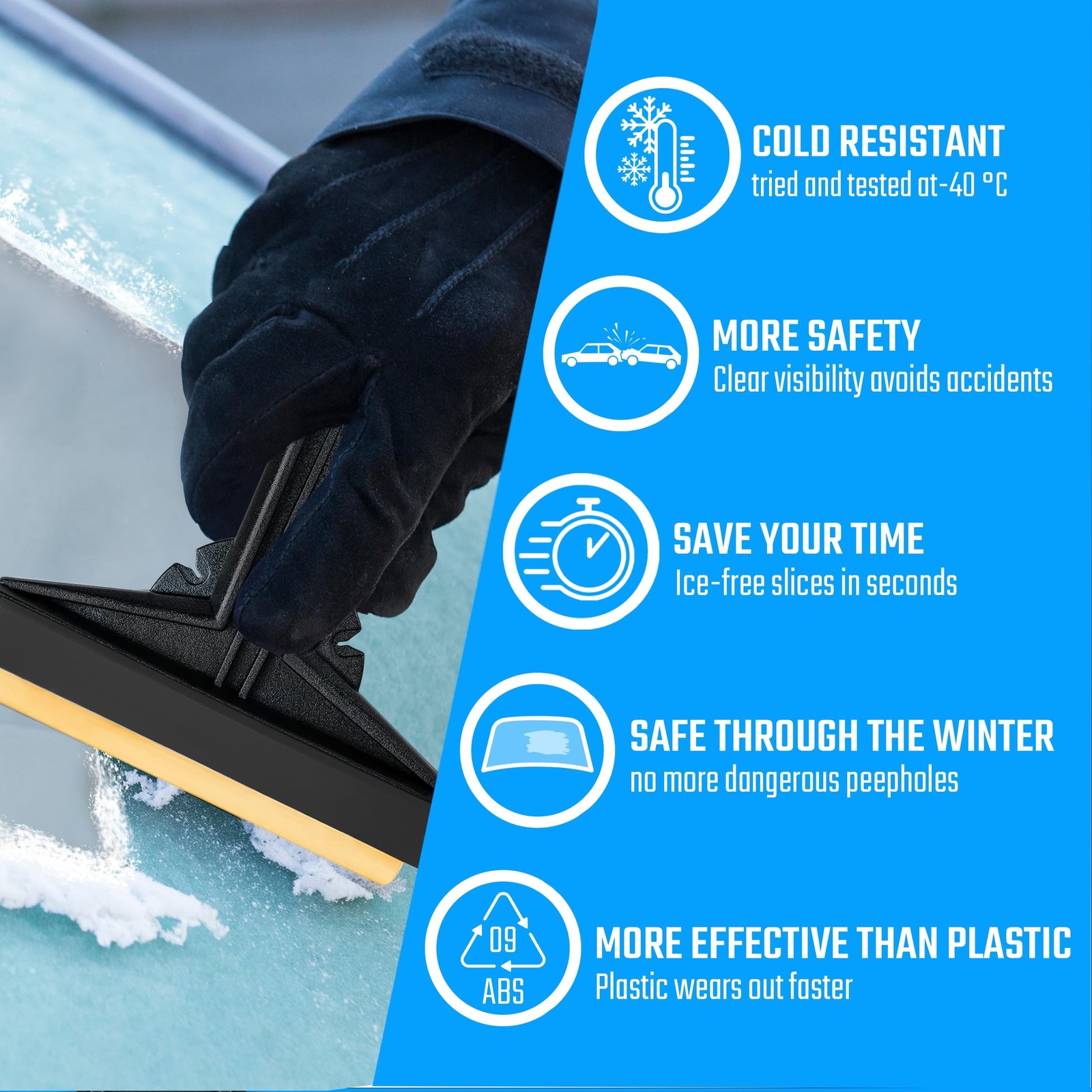 Car Ice Scraper Brass Blade - fast, easy & efficient - [ 2 Pack ] Brass Ice S...
