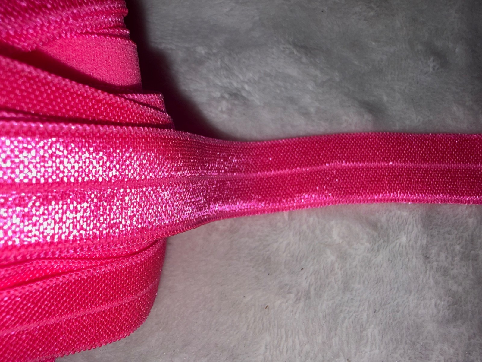 20 yards bright neon pink stretch foldover elastic FOE 5/8" wide lingerie