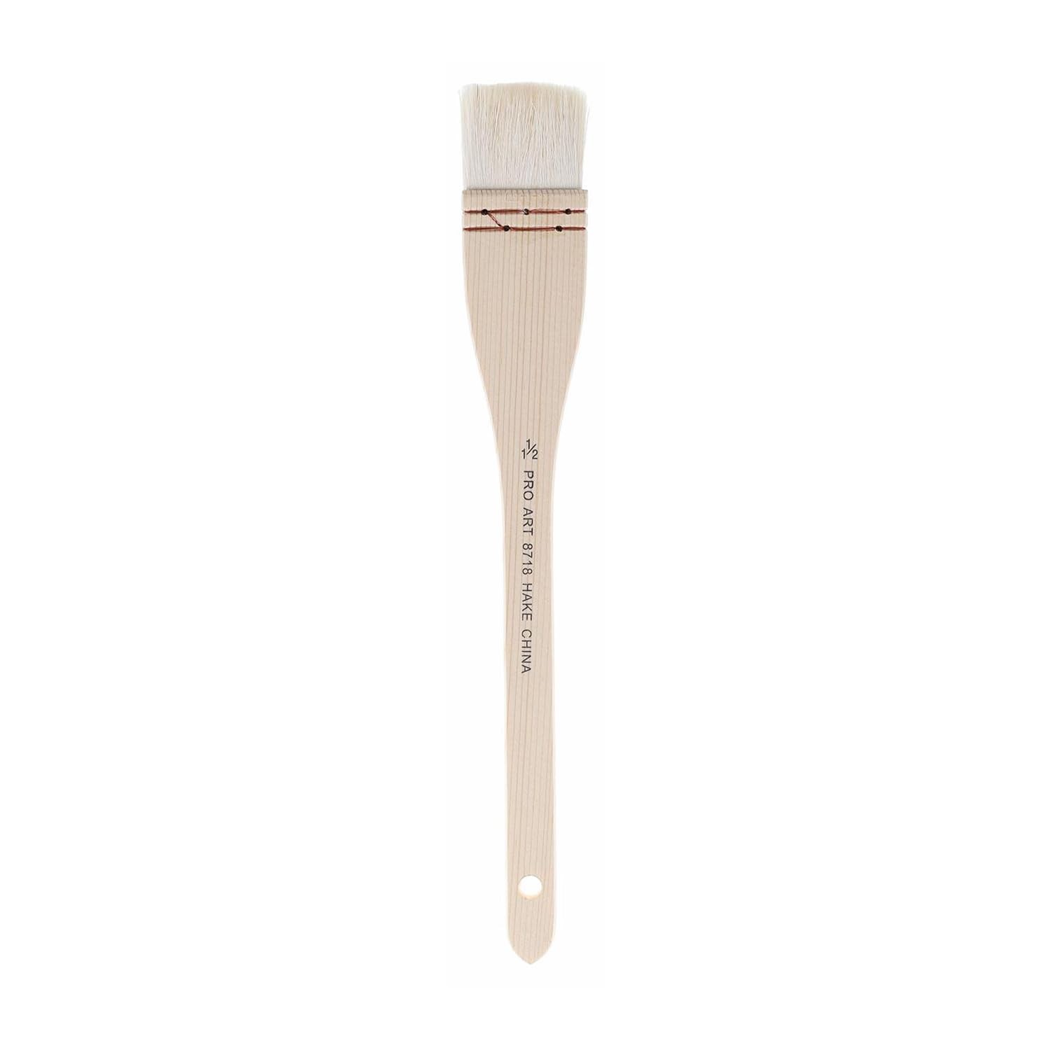1-1/2-inch x 1-inch Hake Paintbrush Natural Goat Hair for Watercolor Ink