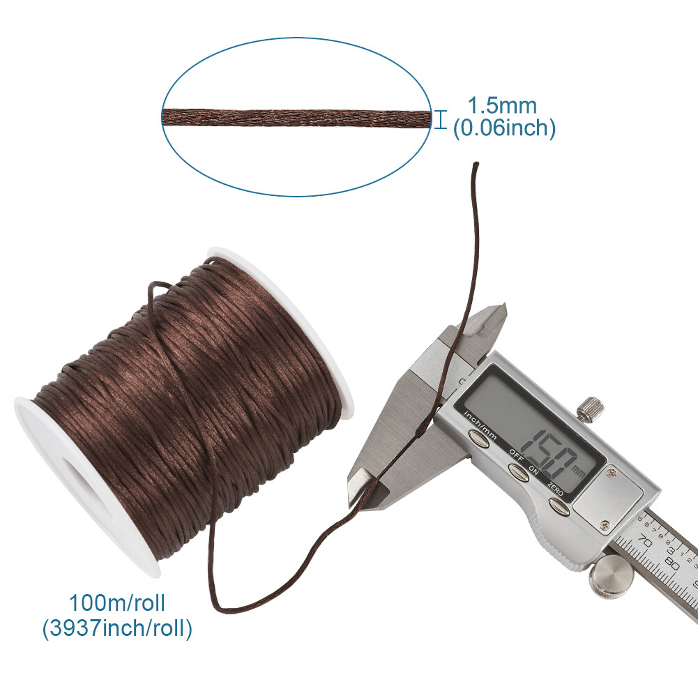 1Roll 1.5mm Durable Polyester Rattail Satin Cord Beading Thread String Jewelry