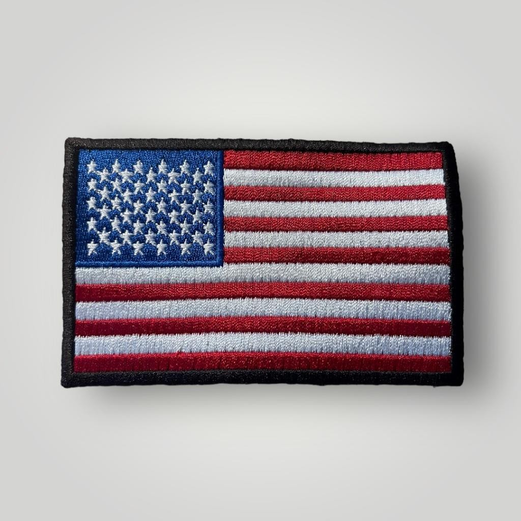 United States Flag USA Shoulder Sleeve Patch 4" Black Border Embroidered