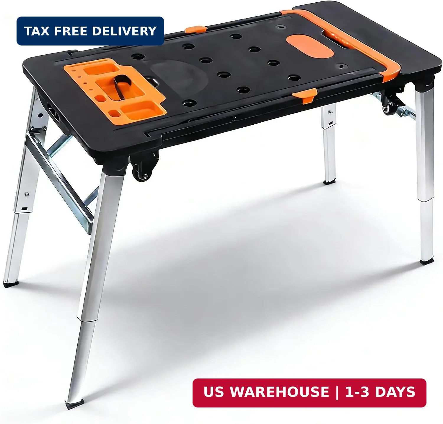 7 in 1 Portable Workbench Multifunctional Folding Work Table with 4 Wheels | Wor