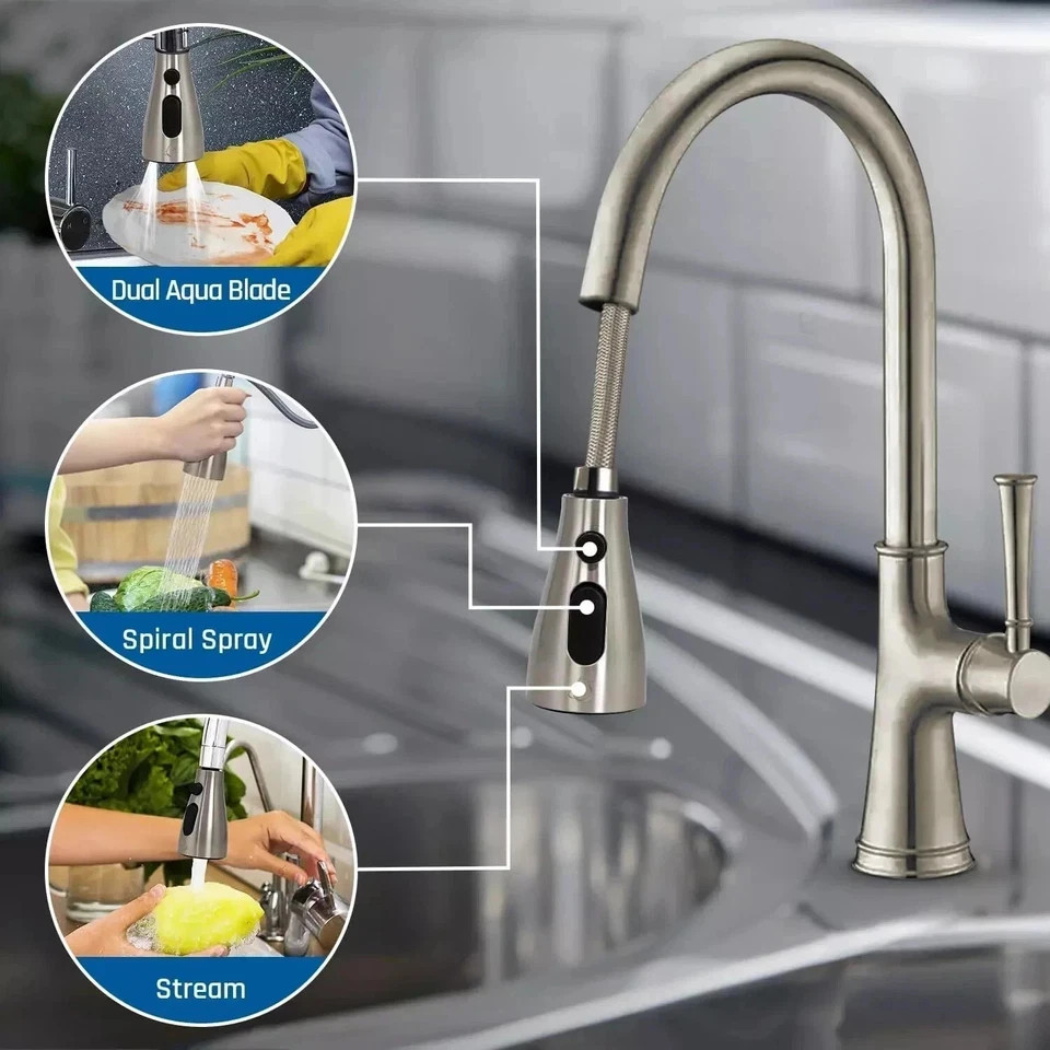 Kitchen Faucet Head Replacement - Pull down Sprayer for Moen, Delta & American