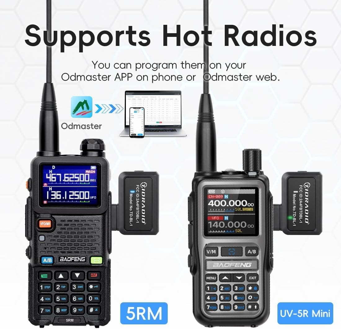 Bluetooth Enabled Programmer Adapter for Baofeng Radios - 12 Channels Support
