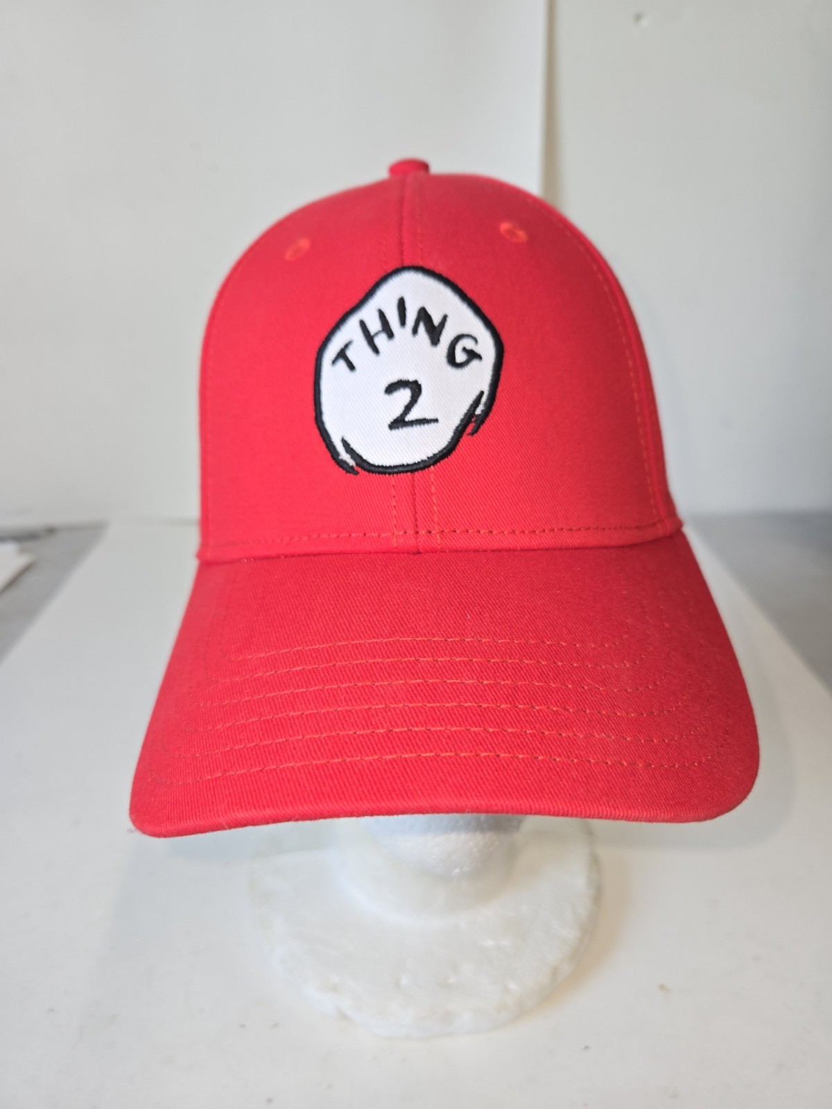 Dr. Seuss Thing 2 Red Embroidered One Size Fits Most  Adjustable Cap Hat  EL