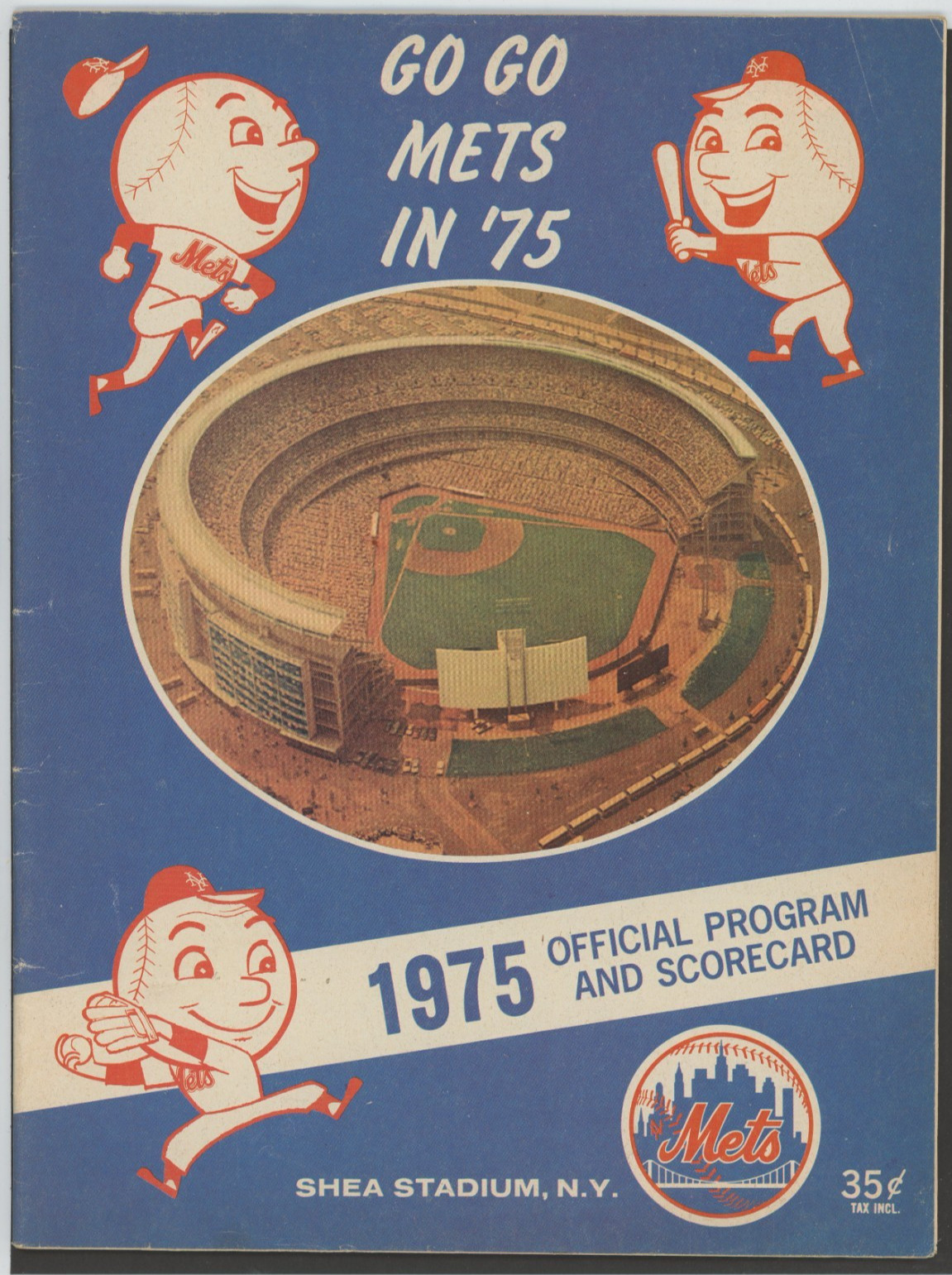 1975 New York Mets vs Philadelphia Phillies Program Scorecard EX/MT Condition