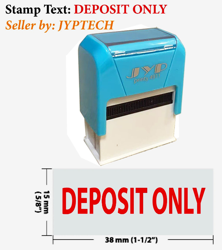 DEPOSIT ONLY - 4911R Self Inking Rubber Stamp (Red Ink)