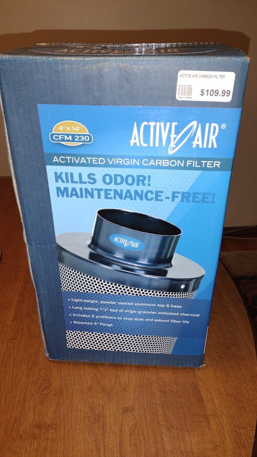 Active Air ACCF144 Carbon Filter 4" x 14" 230 CFM – Grow Tent Odor Control