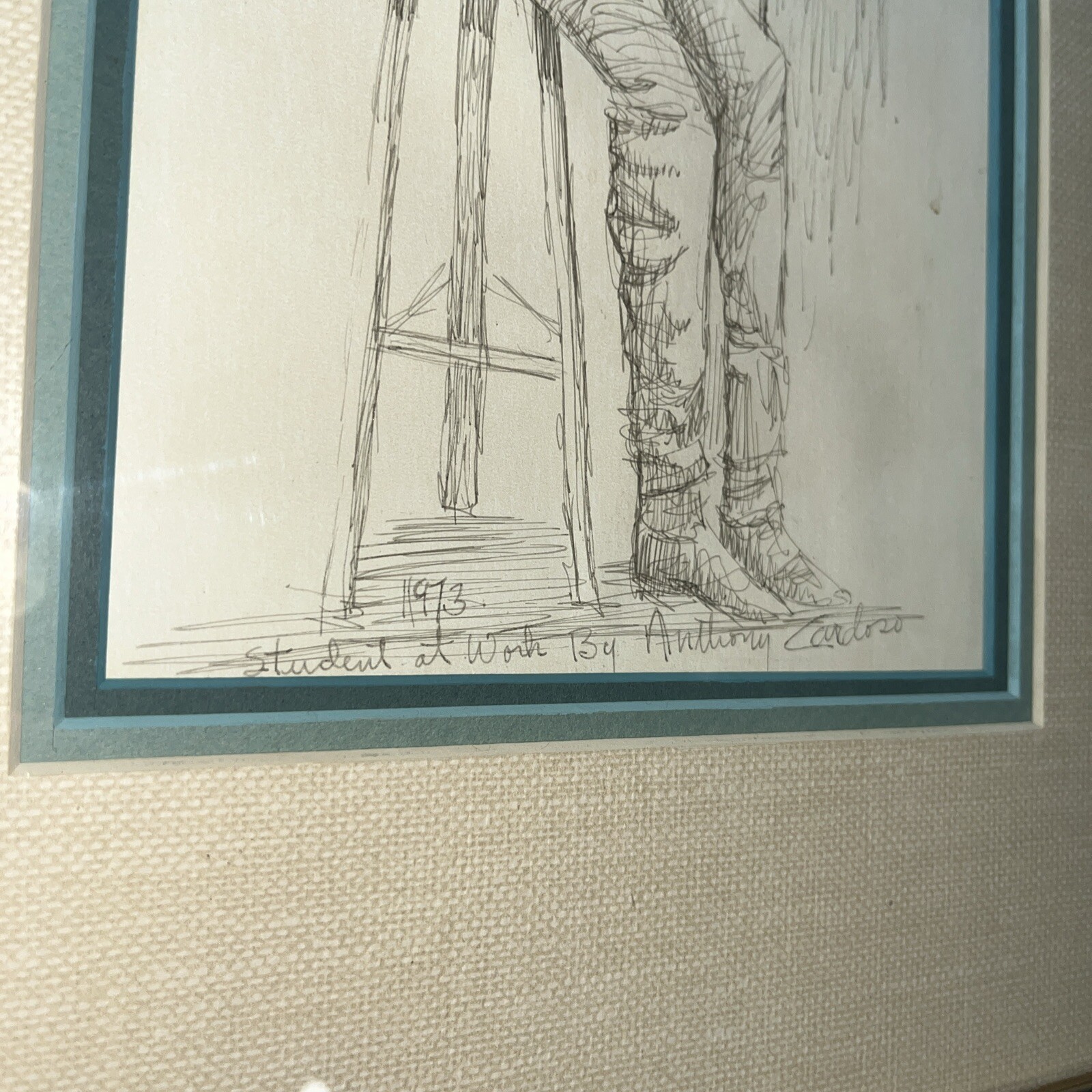 Anthony Cardoso Drawing 1973 Framed Signed Rare Original