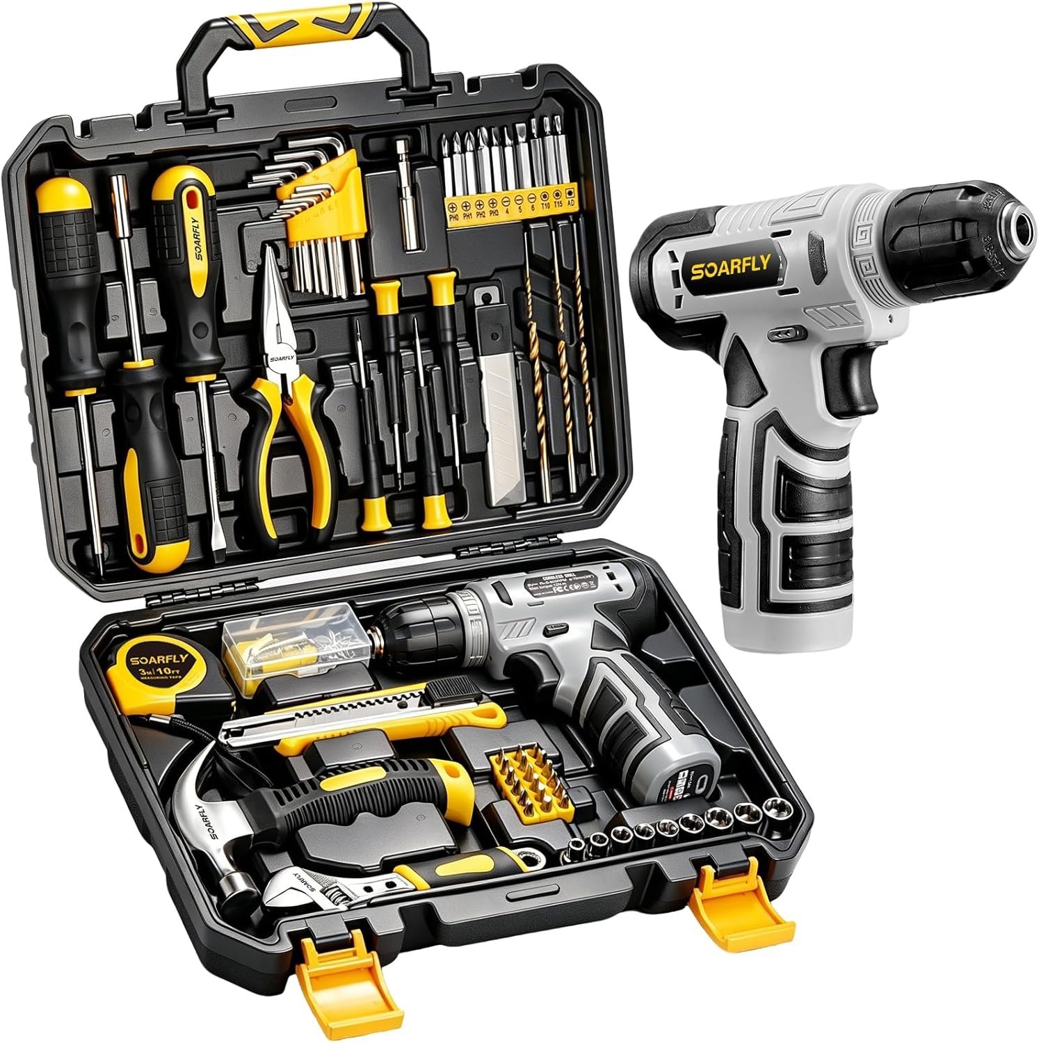 Juego de herramientas - Kit de herramientas con taladro inalámbrico de 8 V, caja