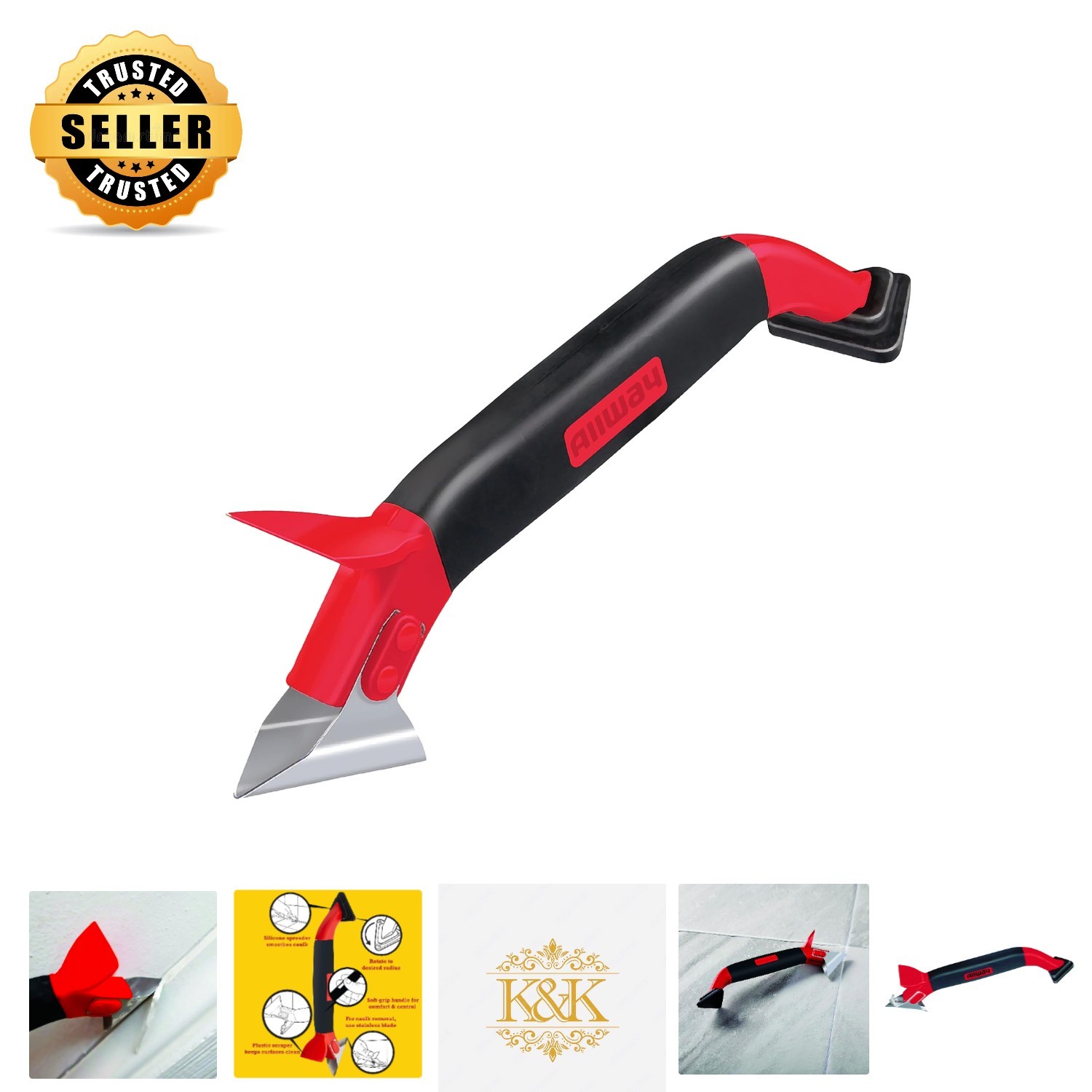 3-in-1 Caulk Tool: Effortlessly Remove, Smooth & Clean Surfaces