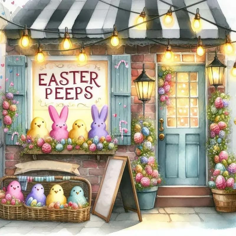 KYOQFVN Easter House Diamond Painting Kits for Adults 14x14 inches, G9165-US