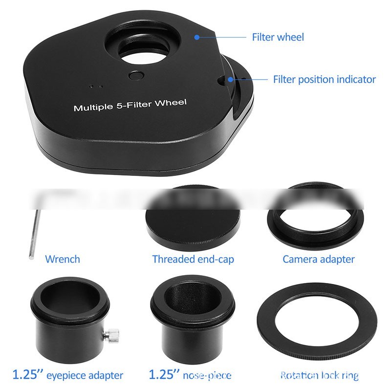 1.25" Manual Filter Wheel Multiple 5-Filter Wheel for Astronomical Telescope my2