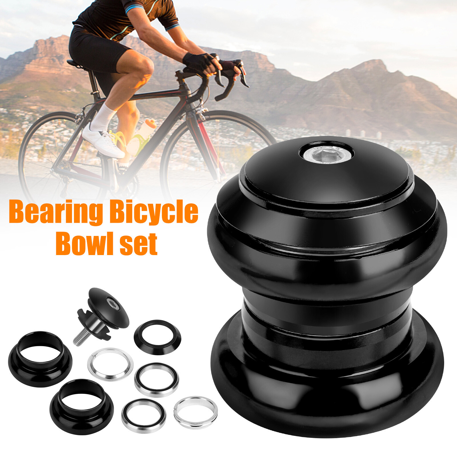 34mm Headset 1-1/8" Threadless MTB Road Bike Sealed External Bearings Headset US