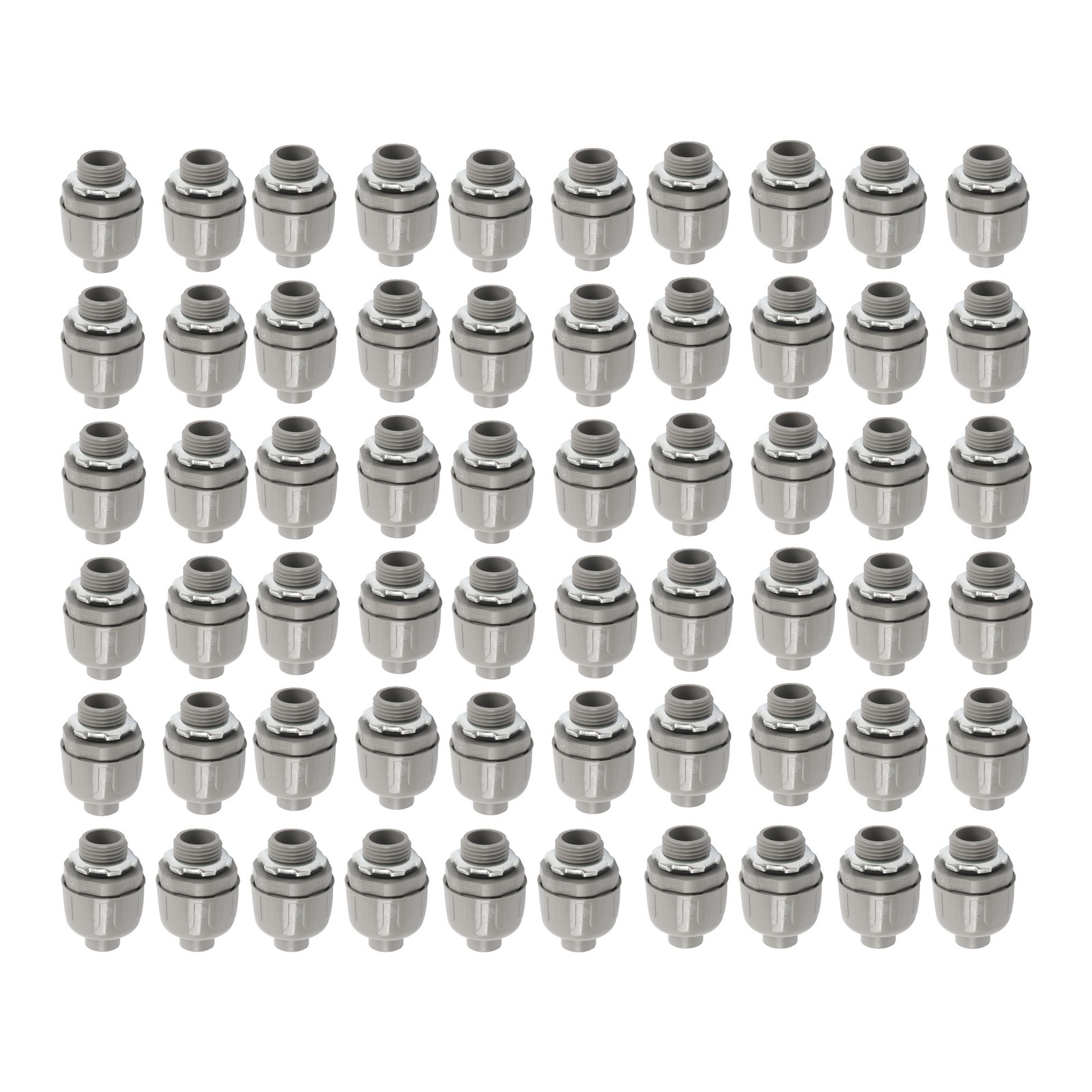60Pcs 1/2" Liquid Tight Straight Fitting PVC Electrical Conduit Connector Kit
