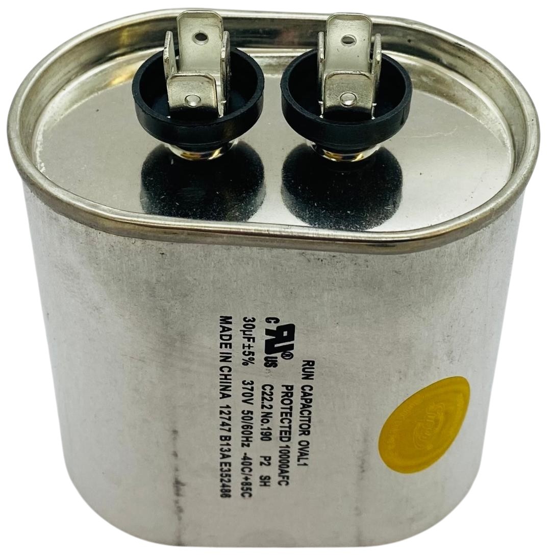 Run Capacitor, Oval, 30 Mfd., 370 Volt, CR30X370