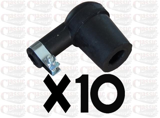 Pack of 10 Black Rubber Spark Plug Caps