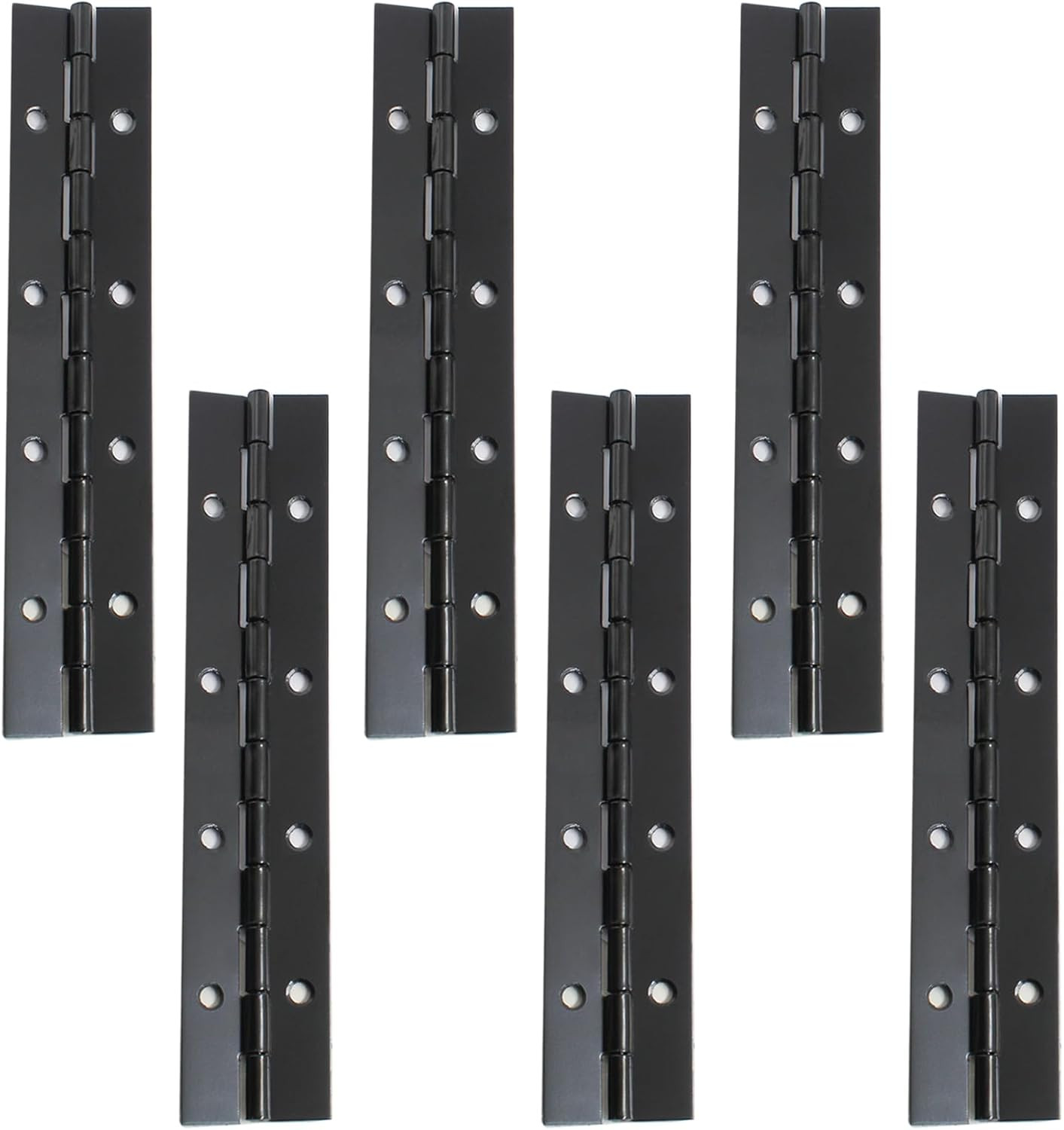 6Pcs 8 Inch Piano Hinge Heavy Duty, Black Continuous Hinge 0.04" Thickness Foldi