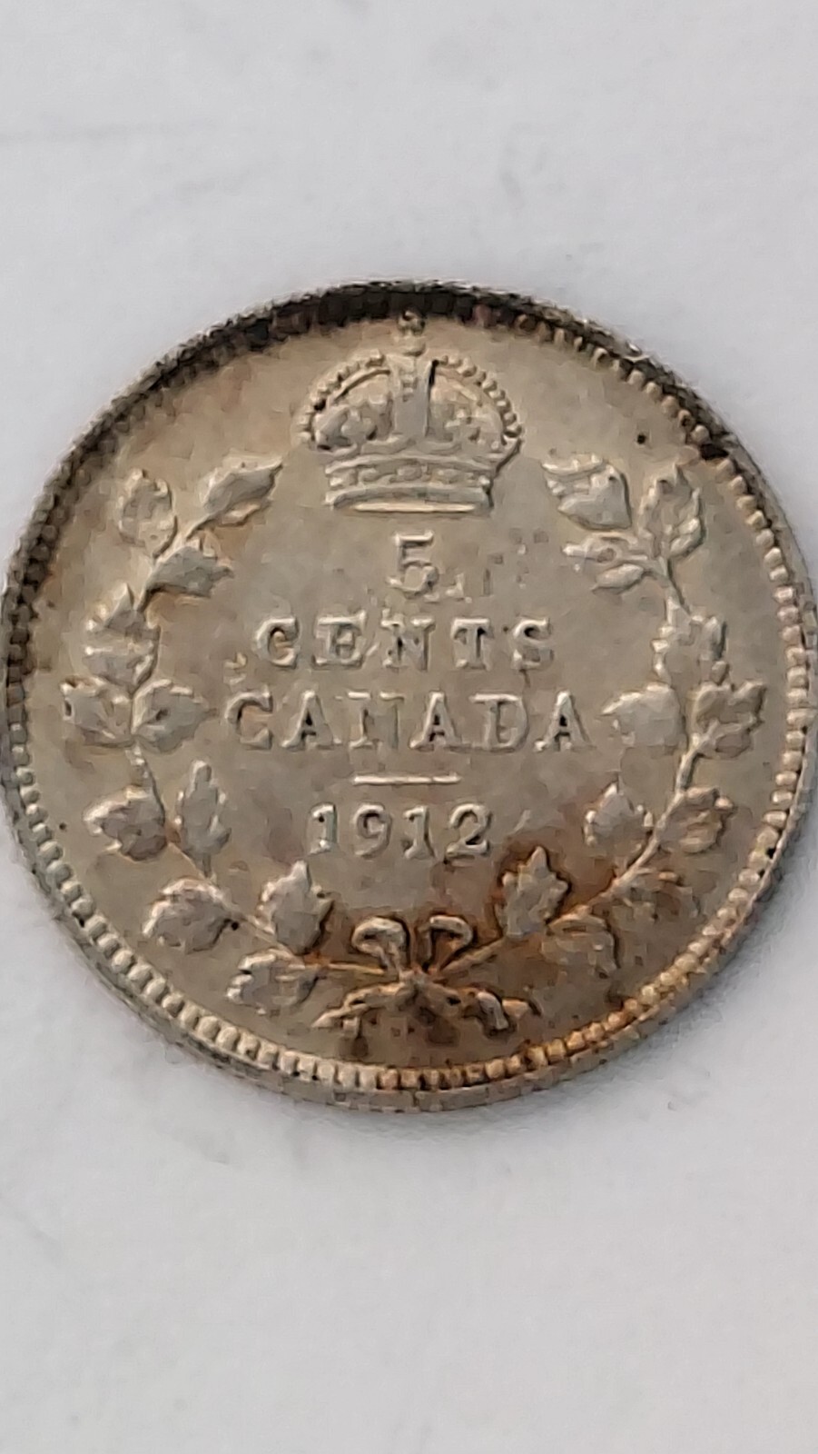 1912 Canada 5 Cent Silver, George V (#2)