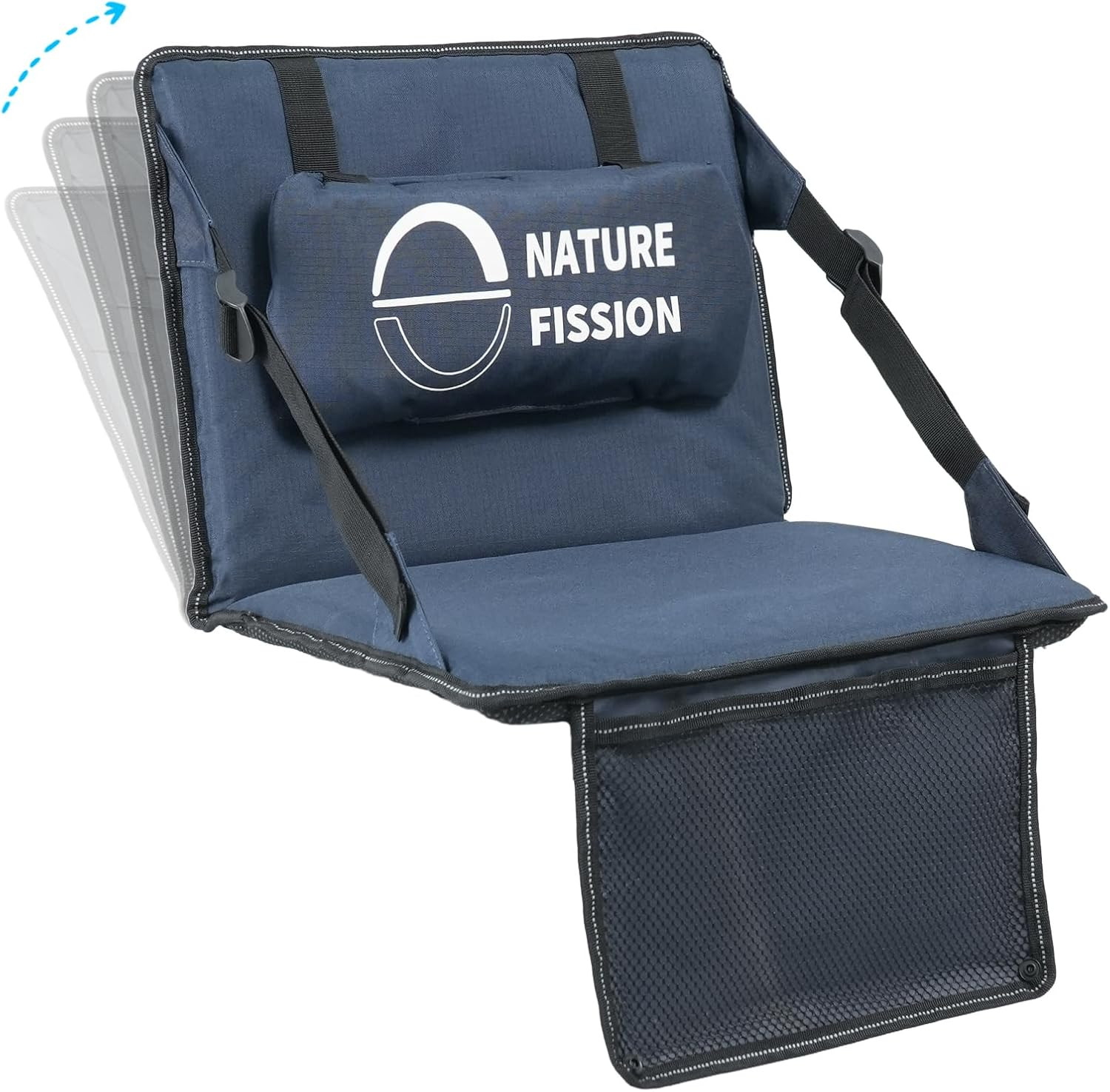Stadium Seat with Back and Lumbar Support and Padded Cushion Foldable and Portab