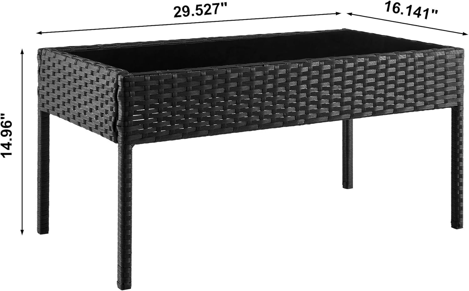 Noli 4-Piece Outdoor Patio Set with Cushions, Steel Rattan, Grey