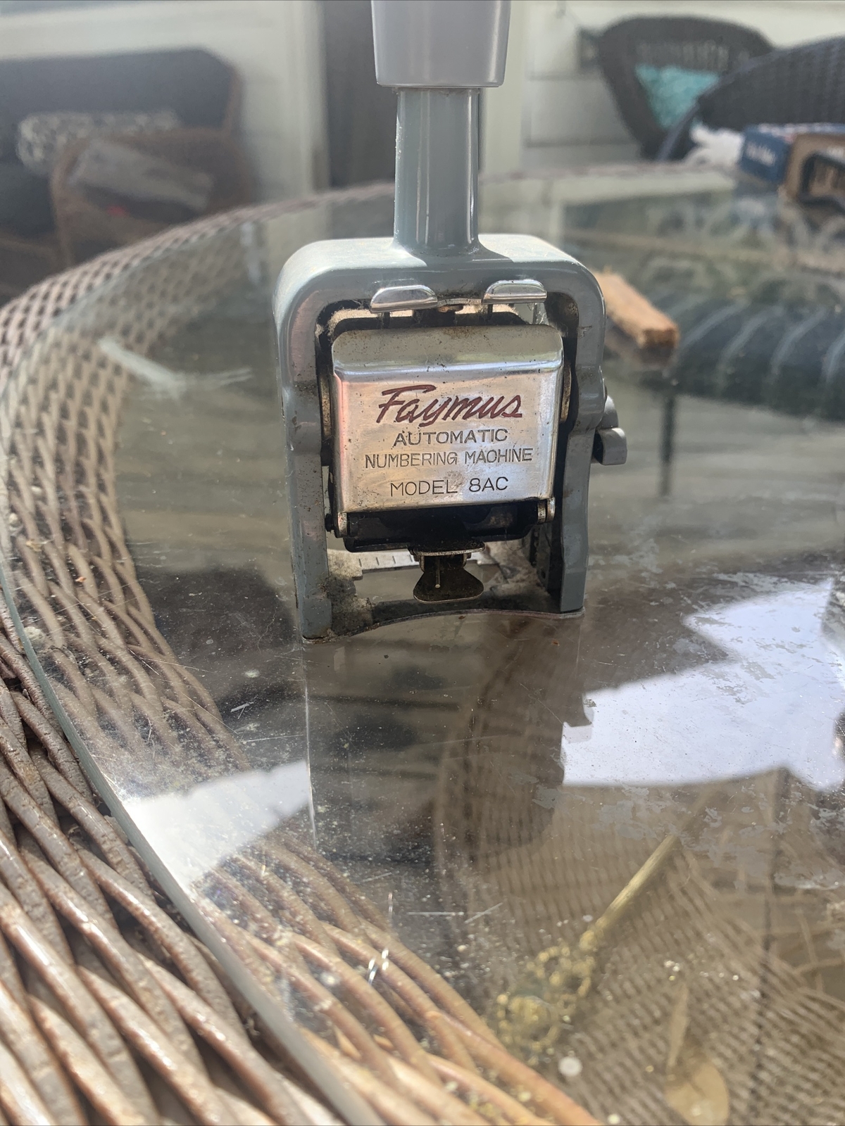 Faymus Numbering Machine Vintage Model 8AC Numbers Metal Automatics
