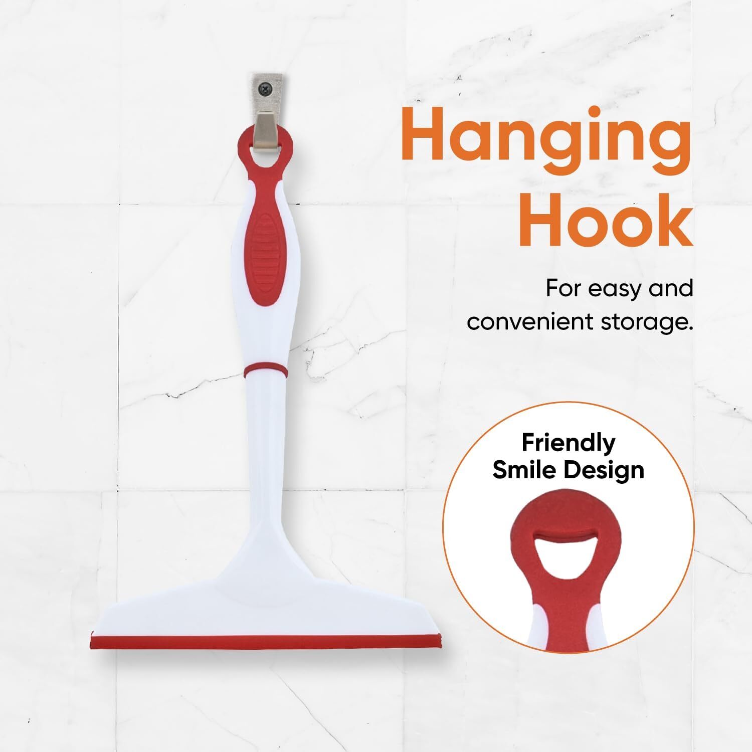 Superio 6" Window Rubber Squeegee with Hanging Loop, 2 Pack, Red