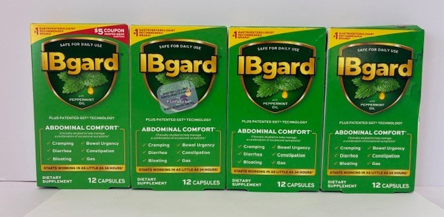 (4) IBgard w/PEPPERMINT OIL ABDOMINAL COMFORT 12ct ea x 4= 48 ct - Read