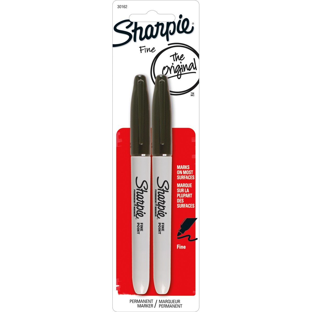 Sanford 30162PP Sharpie Fine Point Permanent Markers 2/Pkg-Black