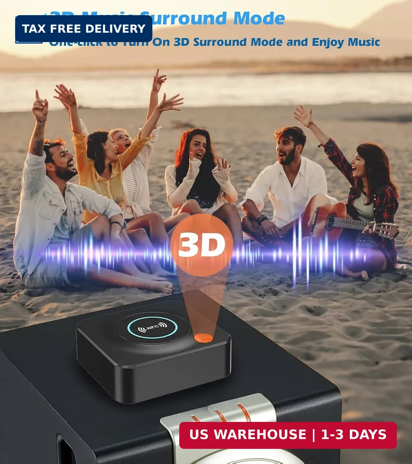 Bluetooth Receiver for Home Stereo, AUX RCA to Bluetooth Adapter | NFC Bluetooth