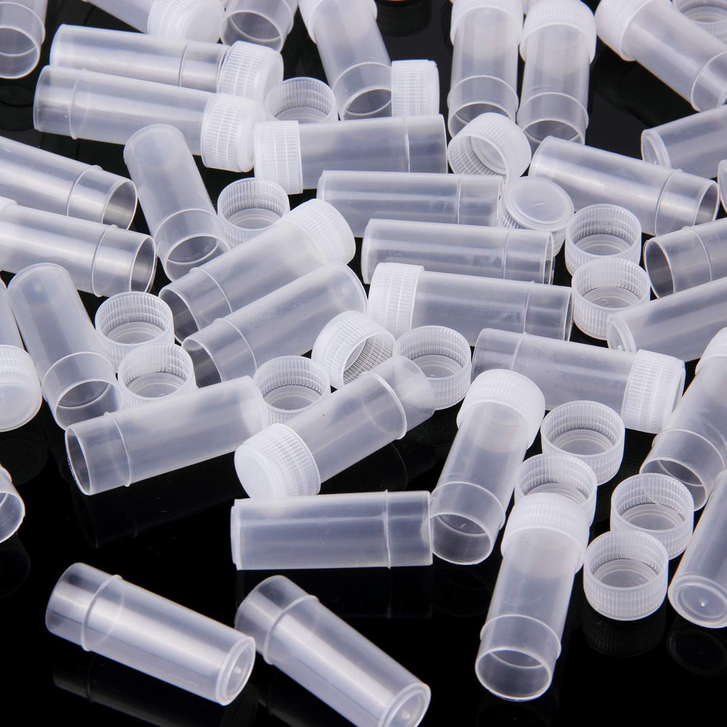 100Pcs 5ML Small Pill Plastic Containers Empty Pill Bottles Sample Bottles Vial