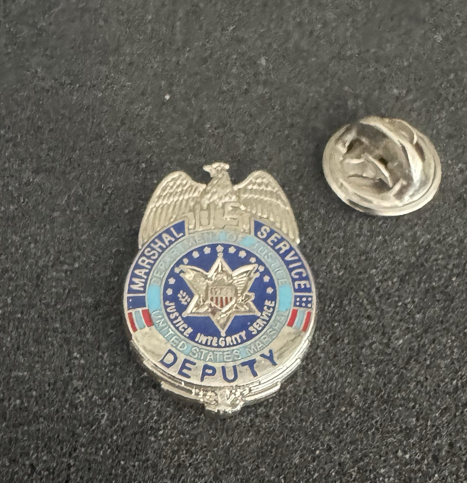 Vintage U.S. Marshals Service Deputy Lapel Pin DOJ Justice Integrity Service