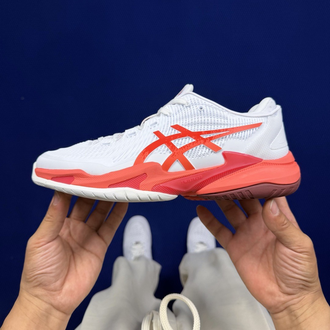 ASICS Court FF 3 Novak White Electric Red 1041A522-966 New Men's 4-11