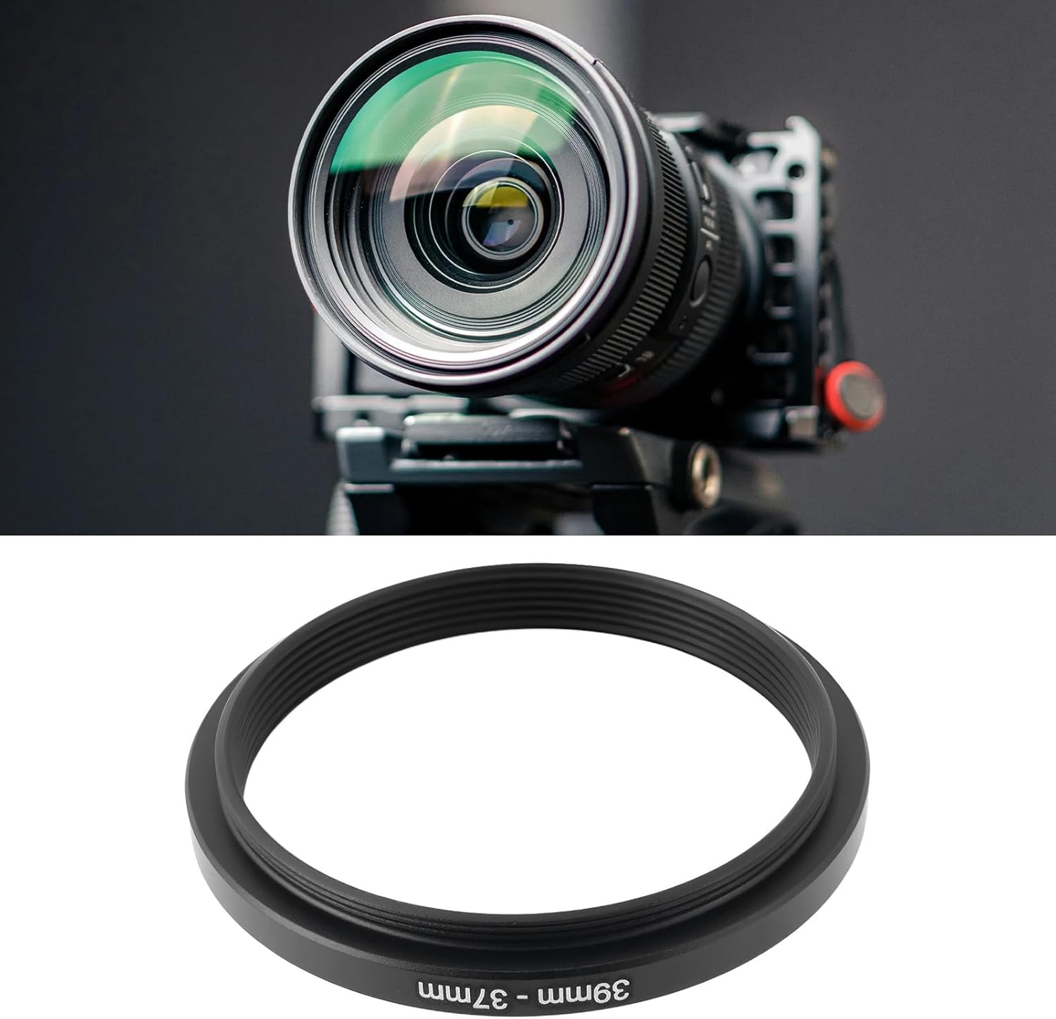 39Mm to 37Mm Step-Down Filter Adapter Ring Metal Threaded Lens Converter for Fil