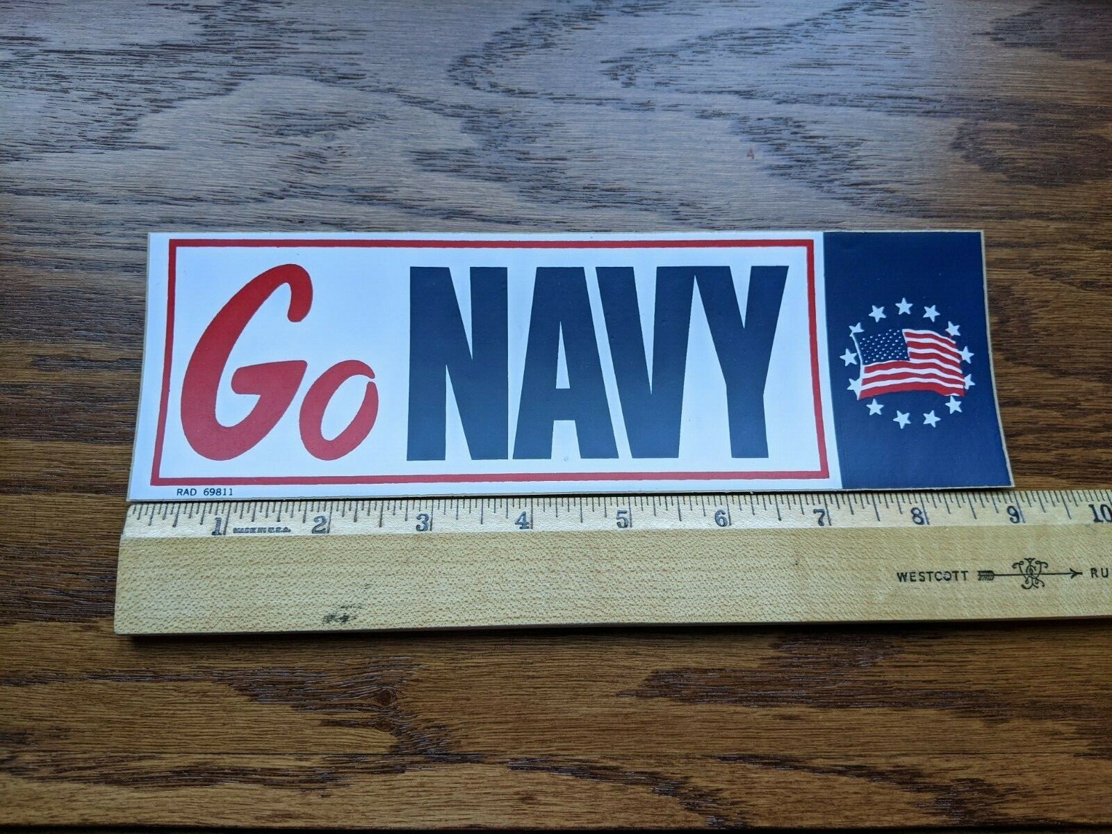 2 Vintage Collectable Bumper Sticker "Go Navy"