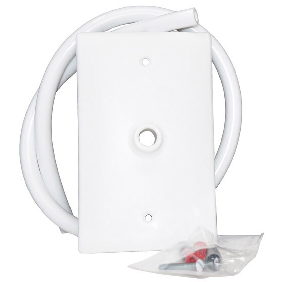 Garage Door Wire Hide Plate Cover Kit (22" of 3/8" Tubing, 1 White Wall Plates)