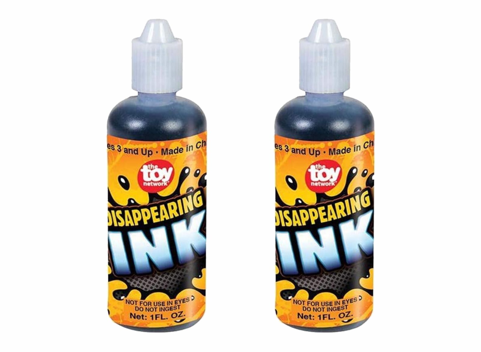 Disappearing Ink 2 One Ounce Bottles Novelty Party Gag Prank Joke Fun